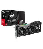 ASRock VGA AMD Radeon RX 9070 XT Steel Legend Dark 16GB, RX 9070 XT, 16GB GDDR6, 3xDP, 1xHDMI